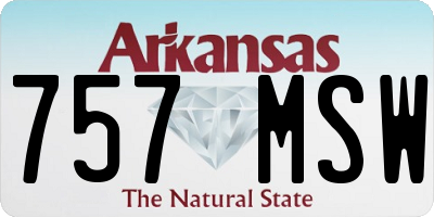AR license plate 757MSW
