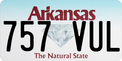 AR license plate 757VUL