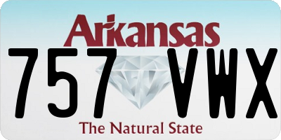 AR license plate 757VWX