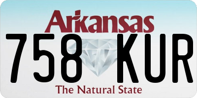 AR license plate 758KUR