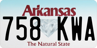 AR license plate 758KWA