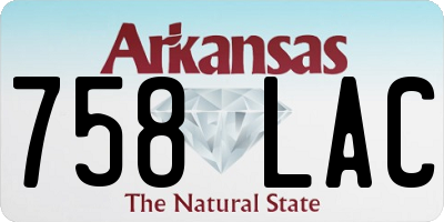 AR license plate 758LAC