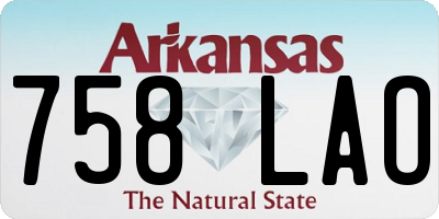 AR license plate 758LAO