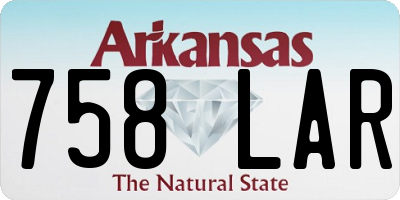 AR license plate 758LAR