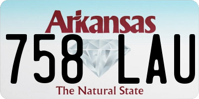 AR license plate 758LAU
