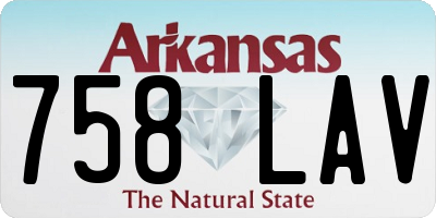 AR license plate 758LAV