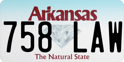 AR license plate 758LAW