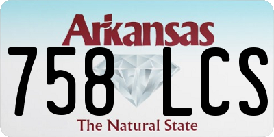 AR license plate 758LCS