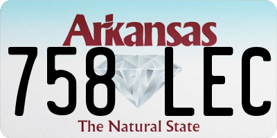 AR license plate 758LEC