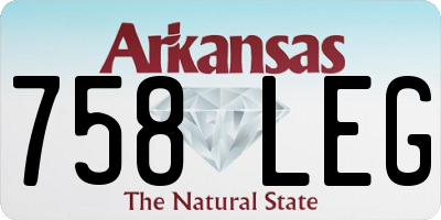 AR license plate 758LEG