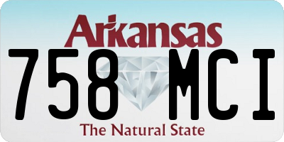 AR license plate 758MCI