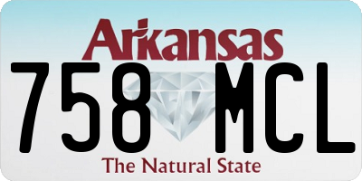 AR license plate 758MCL