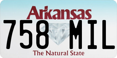 AR license plate 758MIL