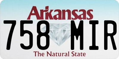 AR license plate 758MIR