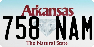 AR license plate 758NAM