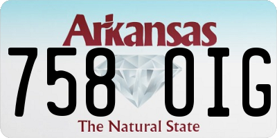 AR license plate 758OIG