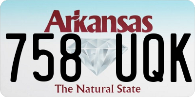 AR license plate 758UQK