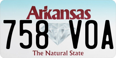 AR license plate 758VOA