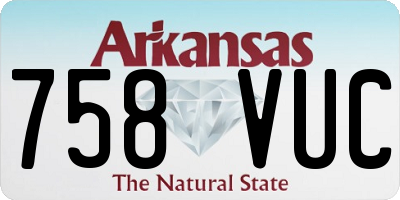 AR license plate 758VUC