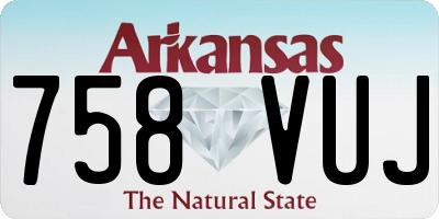 AR license plate 758VUJ