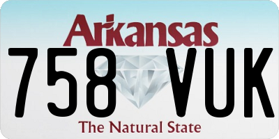AR license plate 758VUK