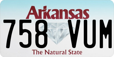 AR license plate 758VUM