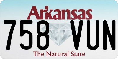 AR license plate 758VUN