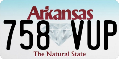 AR license plate 758VUP