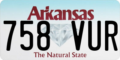 AR license plate 758VUR