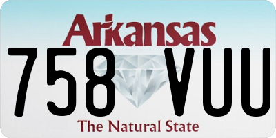 AR license plate 758VUU
