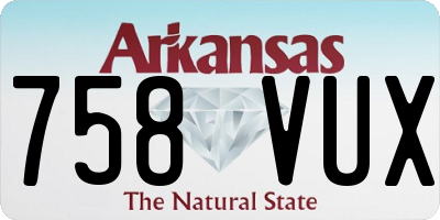 AR license plate 758VUX