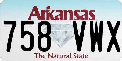 AR license plate 758VWX