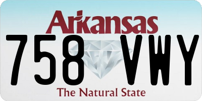 AR license plate 758VWY