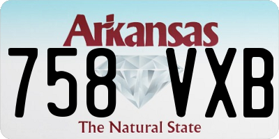 AR license plate 758VXB