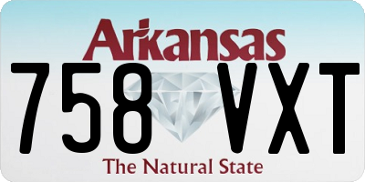 AR license plate 758VXT