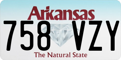 AR license plate 758VZY