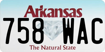 AR license plate 758WAC