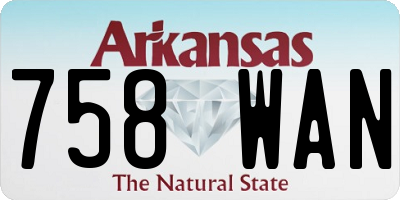 AR license plate 758WAN