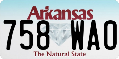 AR license plate 758WAO