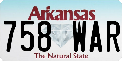 AR license plate 758WAR