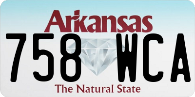 AR license plate 758WCA