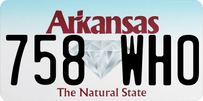 AR license plate 758WHO