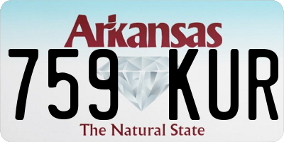 AR license plate 759KUR