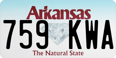 AR license plate 759KWA