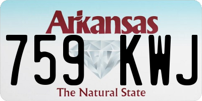 AR license plate 759KWJ