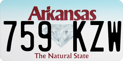 AR license plate 759KZW