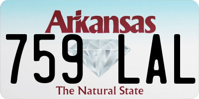 AR license plate 759LAL