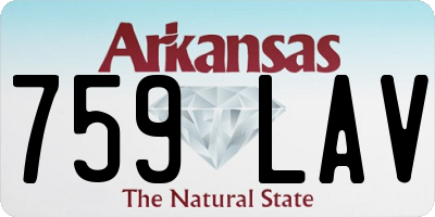 AR license plate 759LAV