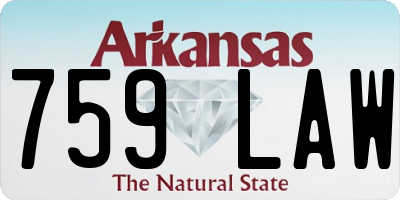 AR license plate 759LAW
