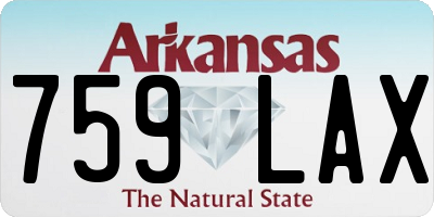 AR license plate 759LAX
